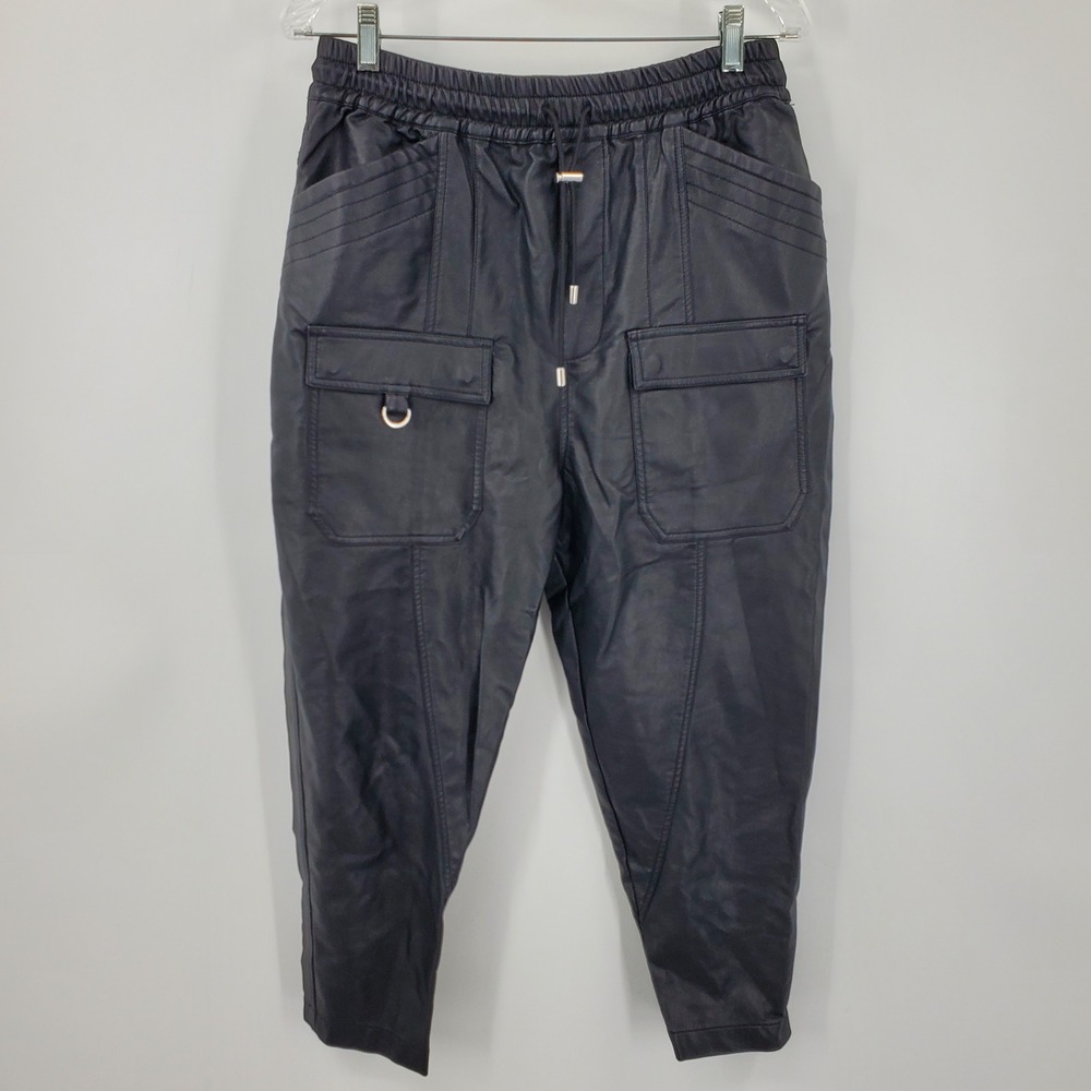 We The Free Free People Faux Leather Cargo Jogger Barrel Pants Small Streetwear